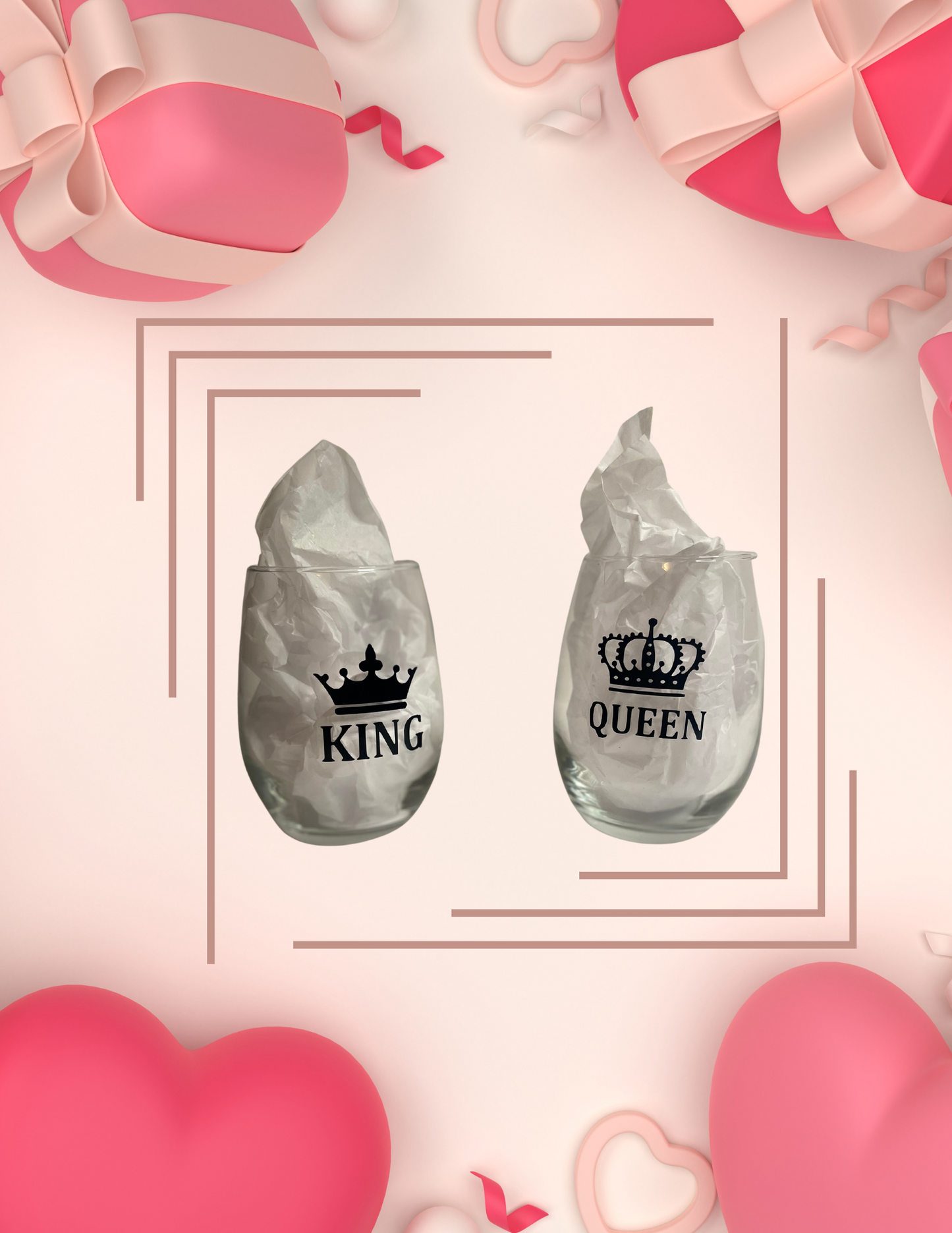 King & Queen Wine Glass Set
